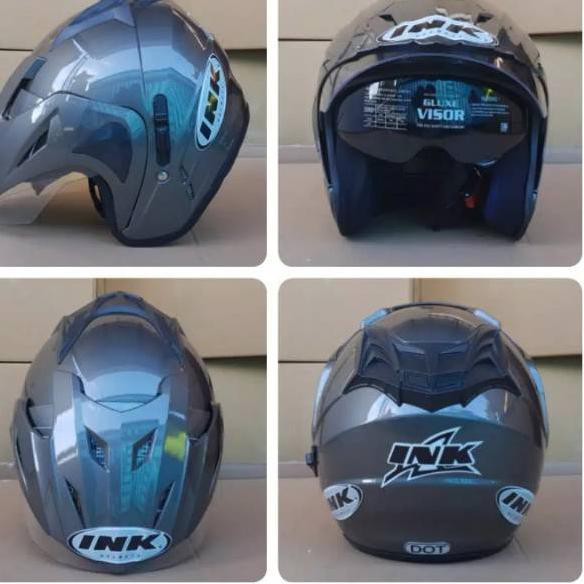 ｀ GROSIR Helm ink kw seri jp8 dobel visor warna abu" ✡✡