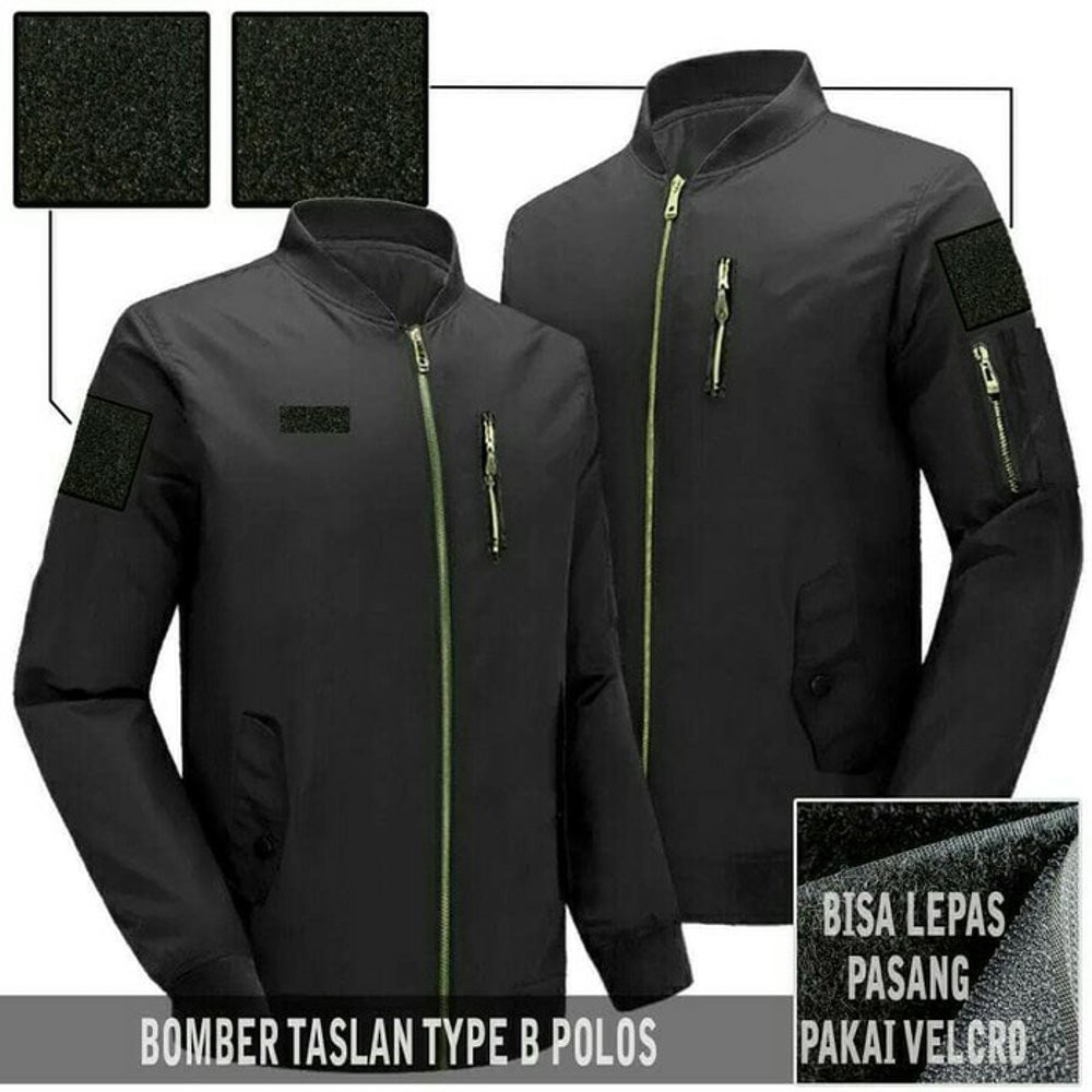 June Blog Desain  Jaket  Bomber  Hitam  Polos 