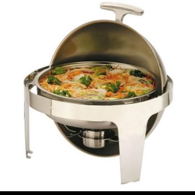Chafing Dish Roll Top Bulat 6 Liter Stainless Prasmanan Bulat / Template sayur prasmanan