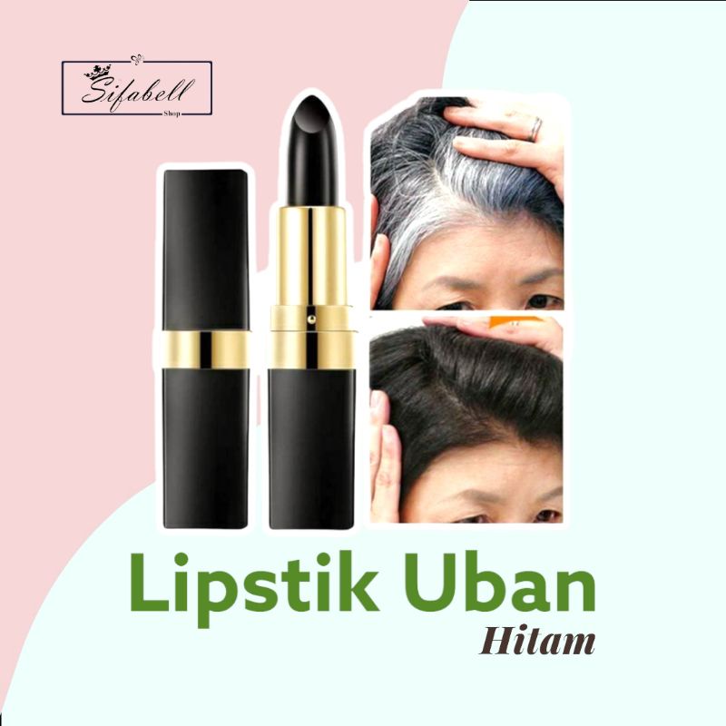 Lipstik Uban Cat Rambut Mini Hitam Semir Uban Lipstick Bright Hair Color Pen Hairstick