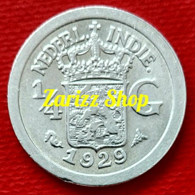 Koin Perak 1/4 Gulden Nederl Indie Tahun 1929 (SE2904)