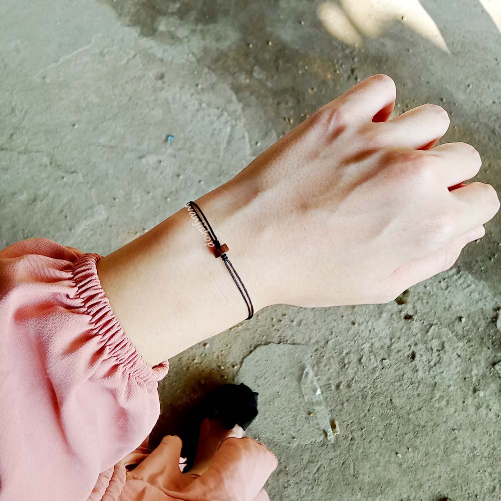 Gelang Kayu Vintage Unisex Super Simple Waterproof Couple Persahabatan