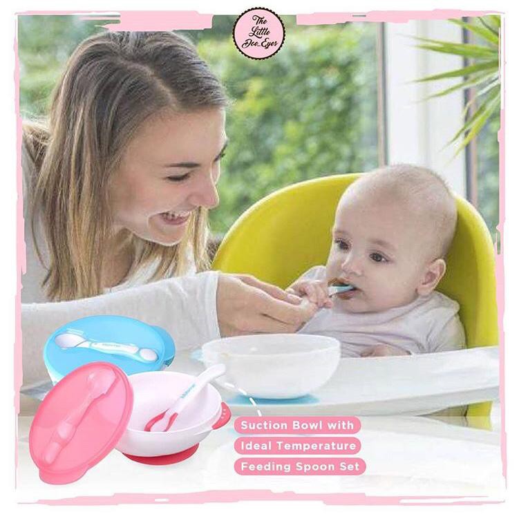 [READY] KIdsme Suction Bowl With Ideal Temperature Feeding Spoon Set