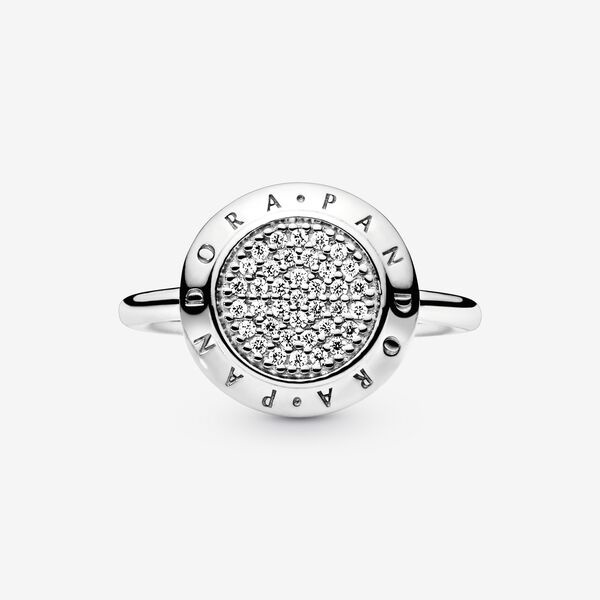 Pandora Cincin 925 Silver Logo Pav Aksen Berlian Kubik Zirconia Untuk Wanita