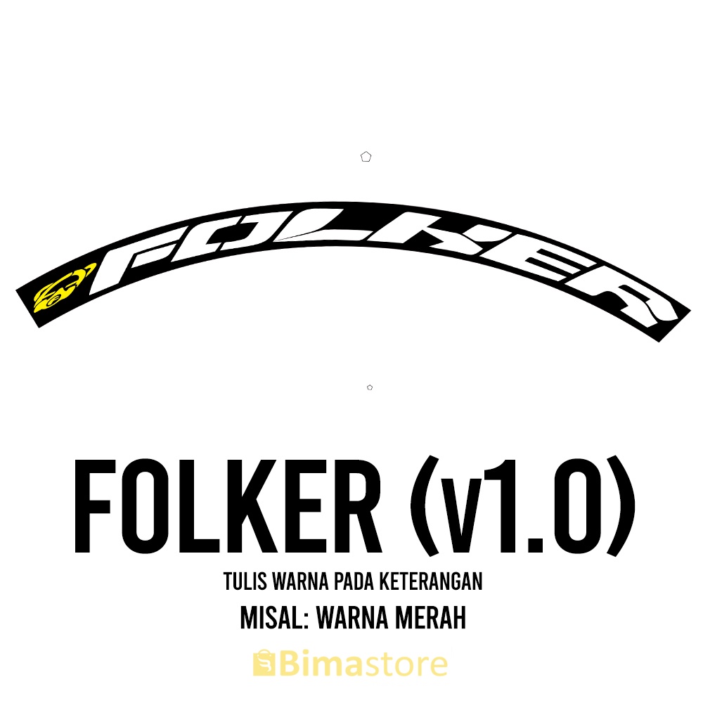 Sticker Decal Rims Sepeda FOLKER (v1.0) | Lebar 1 - 3 cm | Diameter 16", 18", 20", 24", 27.5", 29", 