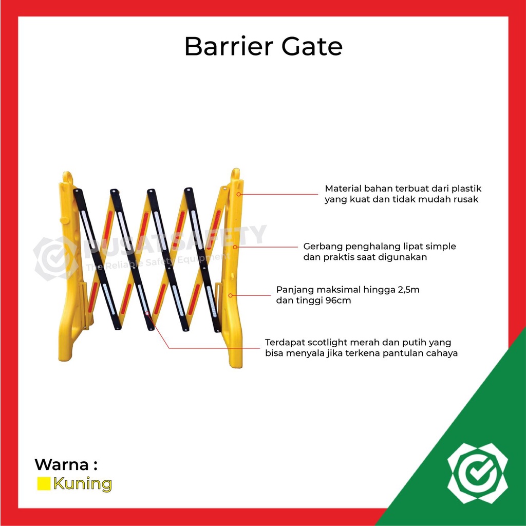 Board Barrier Plastic Expandable Pagar Lipat Plastik Road Safety Pembatas Jalan