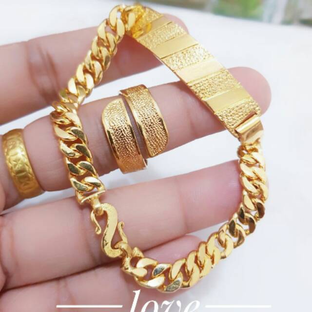 Gelang dan cincin lapis emas 24k 23/11