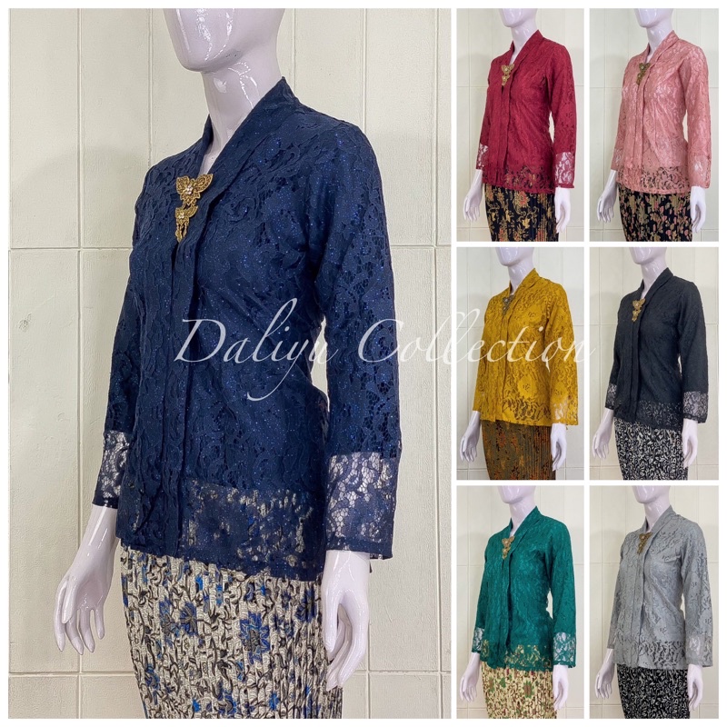 KBR03 - Daliyu KEBAYA KARTINI MODERN BROKAT LENGAN PANJANG FURING TEBAL / M L XL XXL