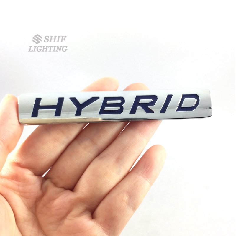 1Pc Stiker Emblem Logo Tulisan HYBRID Bahan Metal Untuk Dekorasi Bagasi Belakang Mobil