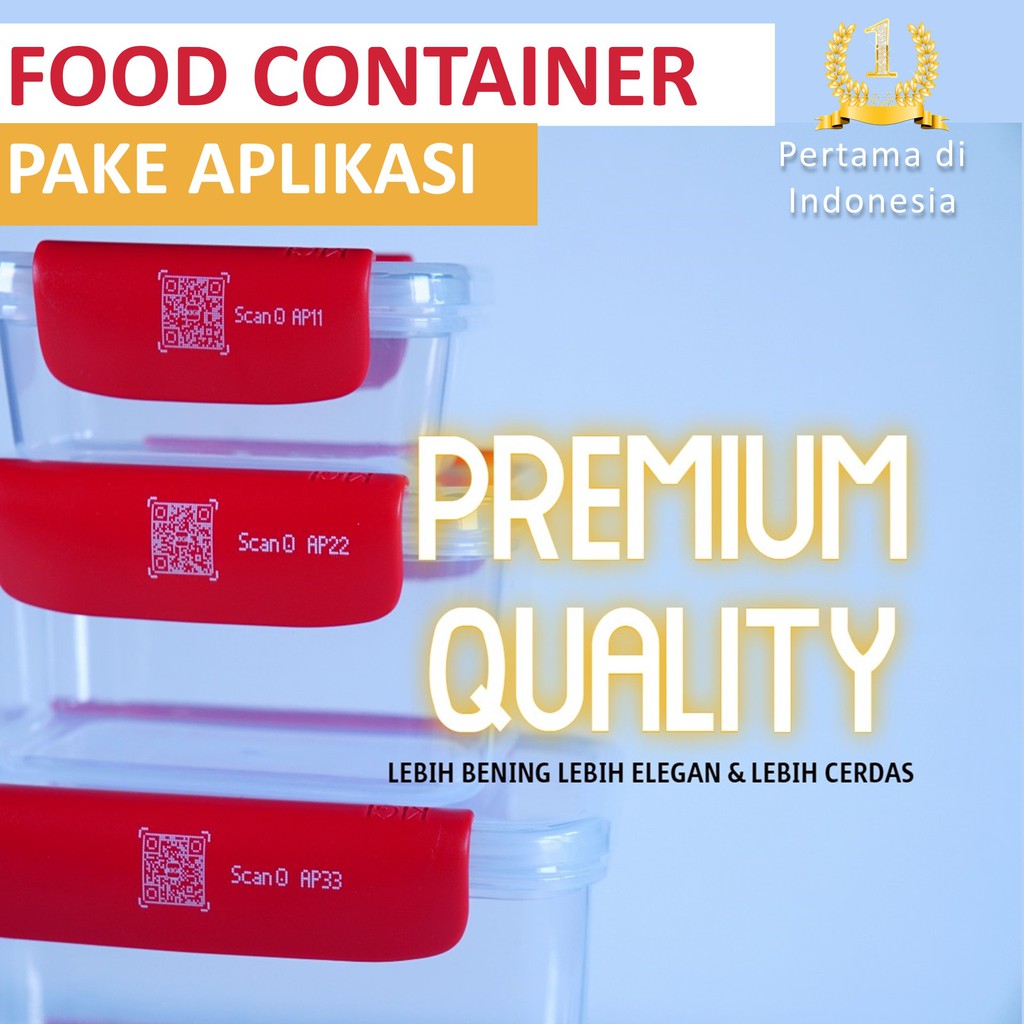 [ASLI] Kigi APS5 Smart Food Container - Wadah Makanan Pintar Dengan Aplikasi (1 Set Isi 5)