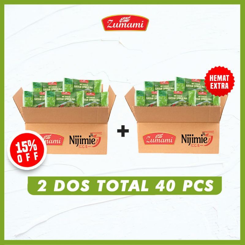 

ZUMAMI MIE SAYUR BAYAM SPIRULINA 80 GRAM ( PAKET HEMAT EXTRA 2 DUS ISI 40 PCS DISCON 15% )
