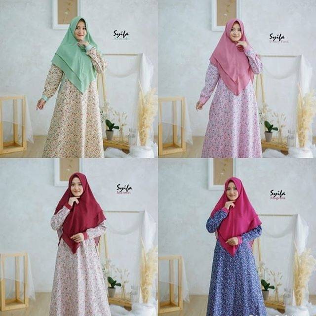 Gamis syifa ori akifa muslimah | gamis katun jepang set khimar ceruty | oriakifa