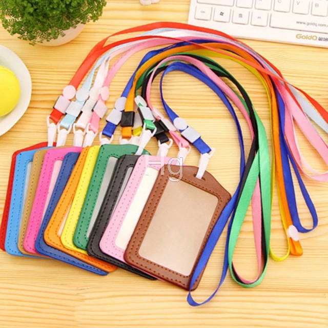

Hg - Name Tag Holder Lanyard Kulit Murah Id Card 1 Set Murah