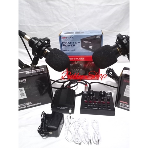 Paket Soundcard TaffStudio 2 Orang BM 800 Plus Headset dan No Headset