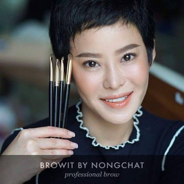 BROWIT BY NONGCHAT Professional Brow Brush By Nongchat Thailand / Blending Flat Angled Kuas Alis Set