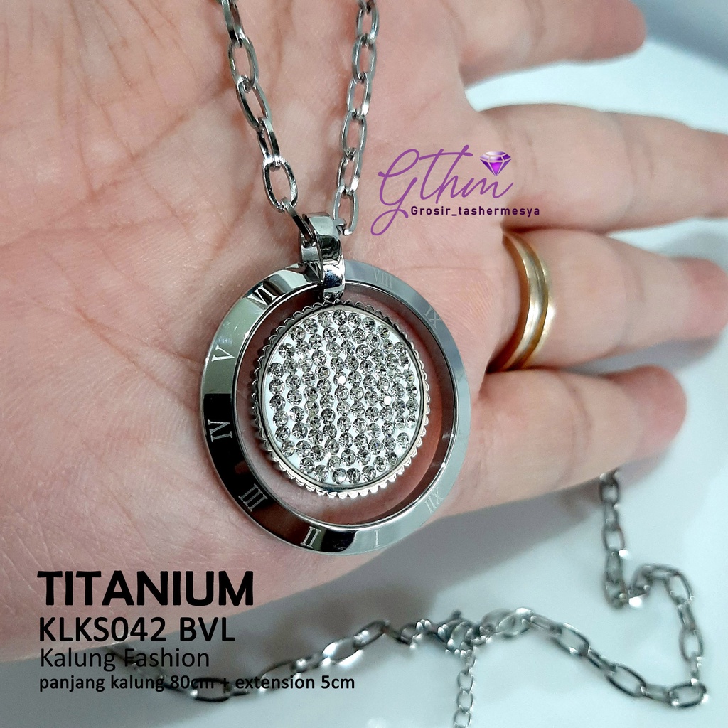 kalung titanium wanita hijab BVL panjang klks042 Anti karat anti luntur