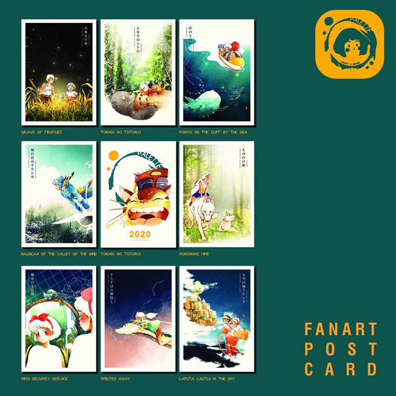 

Postcard Ghibli Fan art 1set 9pc