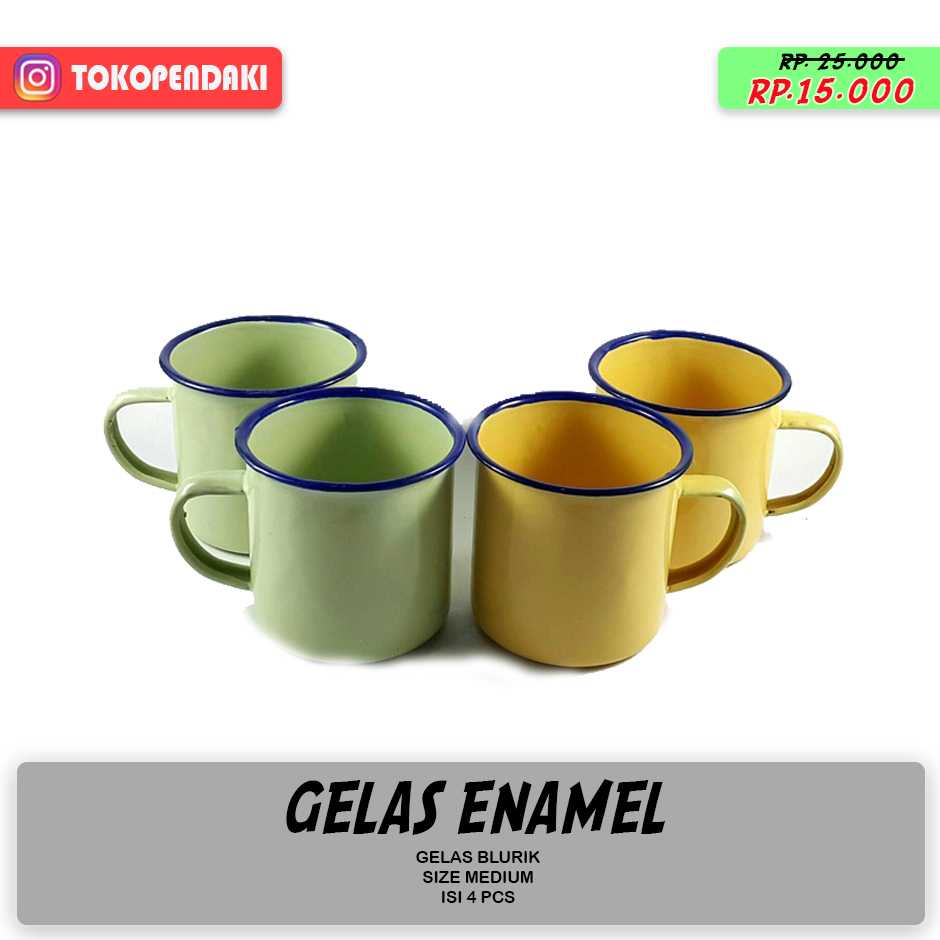 

Gelas Enamel Cangkir Teh Kopi Pendaki Gunung Camping Enjoy