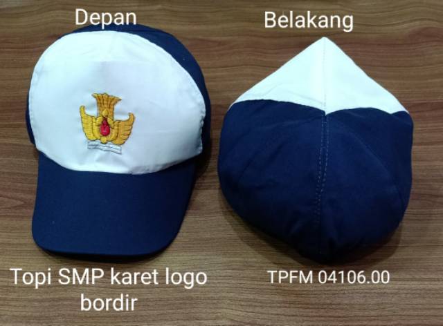 Topi dasi sekolah anak SD SMP SMA SLTA bordir famatex halus pengatur karet gesper adem murah