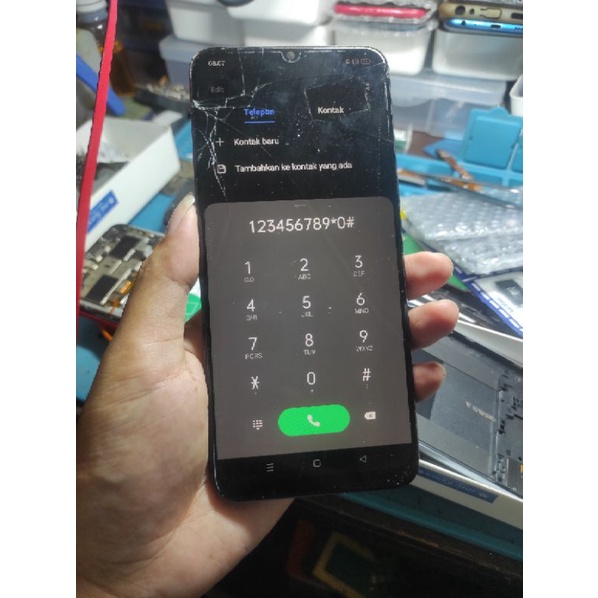 LCD REALME C15/C11/C12/OPPO A15 original copotan Retak gelas