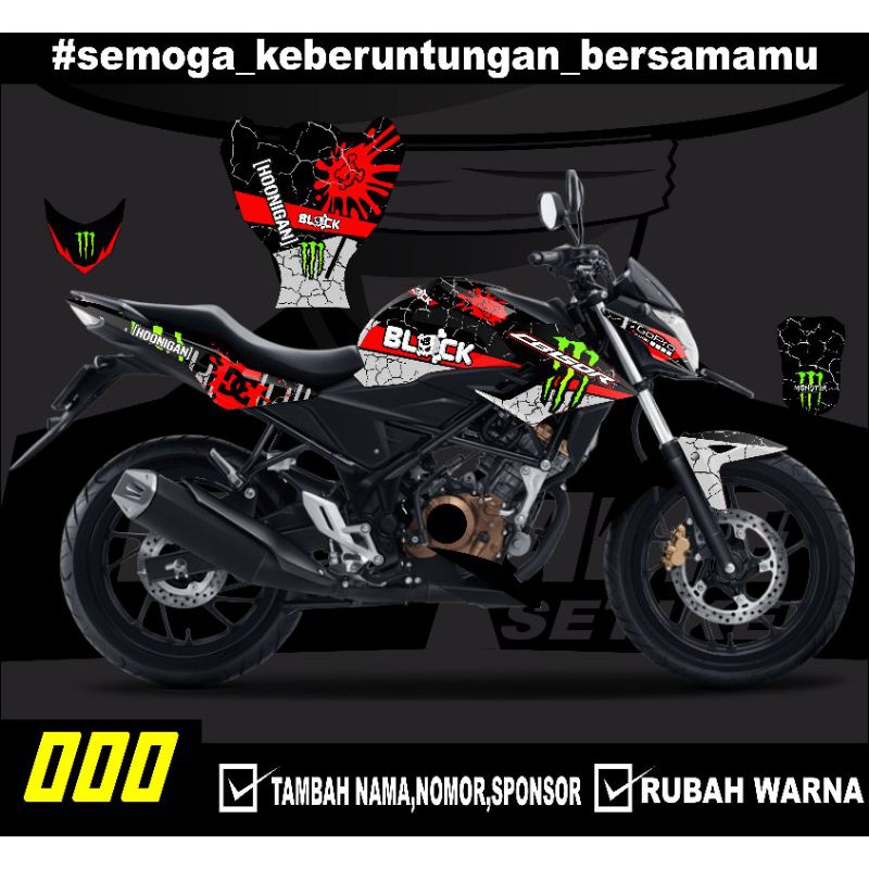 decal stiker setiker cb150r 000 monster energy keren murah laminasi glosy/doff