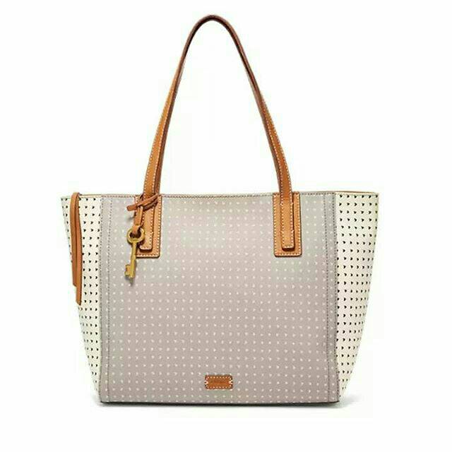 Tas Fossil Emma Tote Grey Heart Original