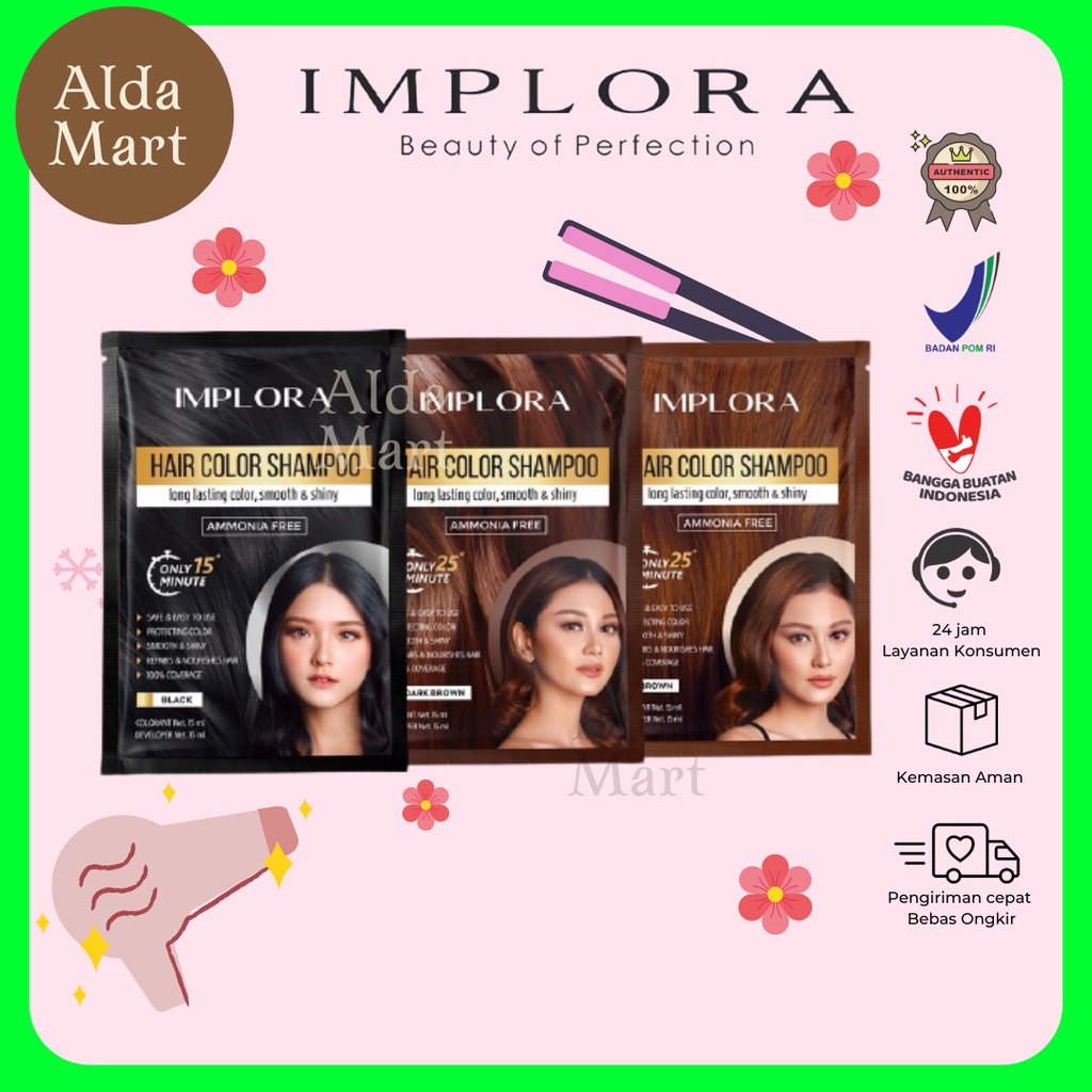 IMPLORA HAIR COLOR SHAMPOO PEWARNA RAMBUT CAT RAMBUT