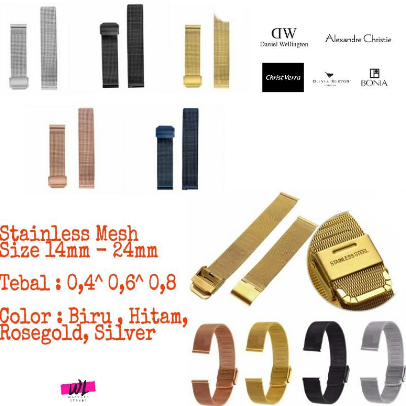Strap Rantai Pasir Tali Jam Tangan DW Mesh Strap Rantai Jam Tangan