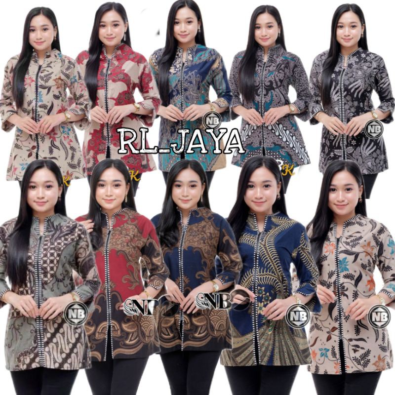 Baju batik wanita zipper zebra ori RL_JAYA size M.L.XL.XXL