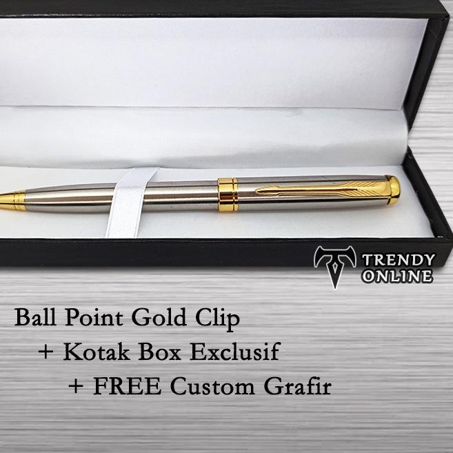 

Cuci Gudang|SQ14|Pulpen Model Parker Sonnet Stainless Steel Klip Emas FREE Grafir Nama dan Box Exclusif