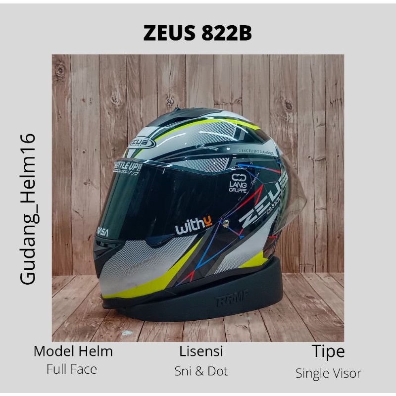 Jual Helm Zeus B Paket Ganteng I Flat Visor Iridium Spoiler D I