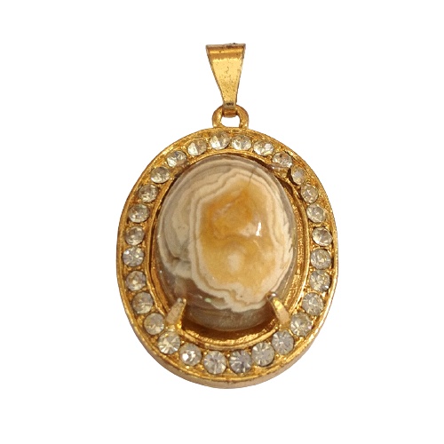 Liontin Batu Akik Fosil Kayu Galih Kelor Antik