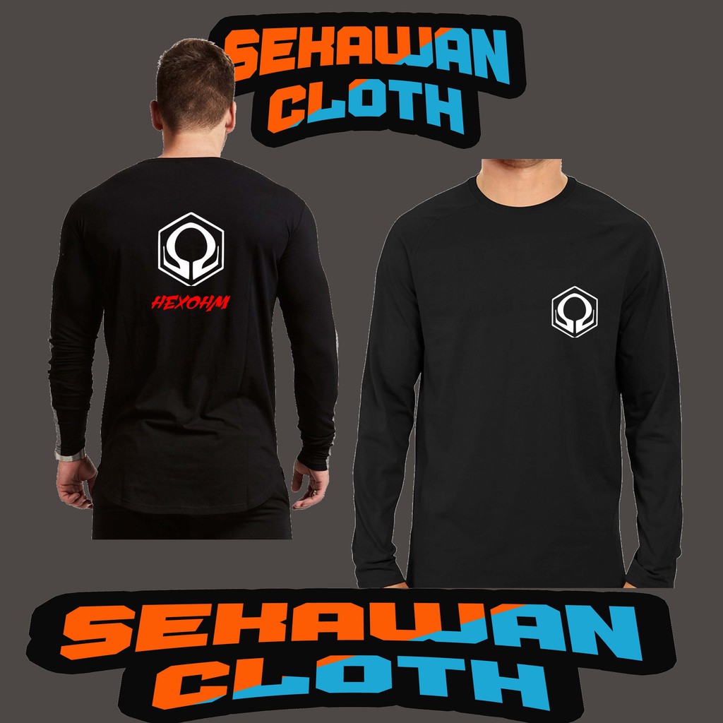 KAOS LONGSLEEVE HITAM HEXOMH - SEKAWAN CLOTHING