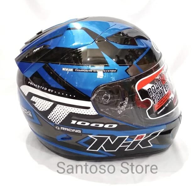 Helm Fullface NHK GP1000 Star Biru Blue Double Visor