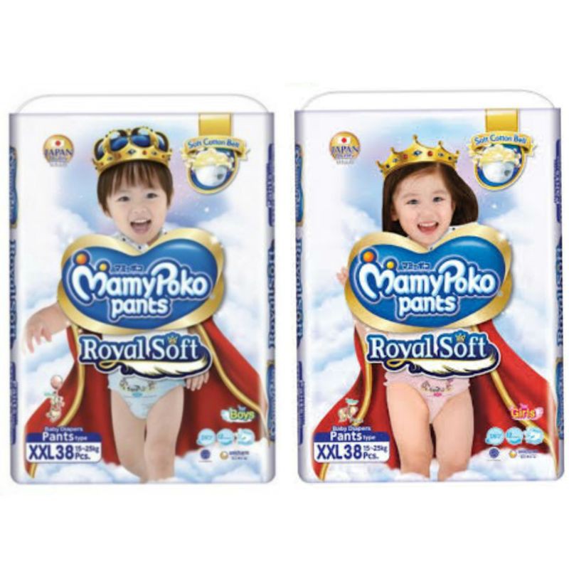 ❤ jselectiv ❤ Popok Bayi MAMYPOKO PANTS ROYAL SOFT XXL38 Boy/Girl