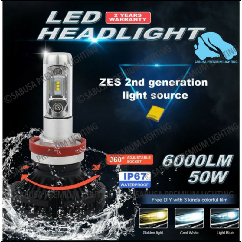 Lampu Utama LED Headlamp Mobil Motor H4 X3 LUMILED Zes Chip Original