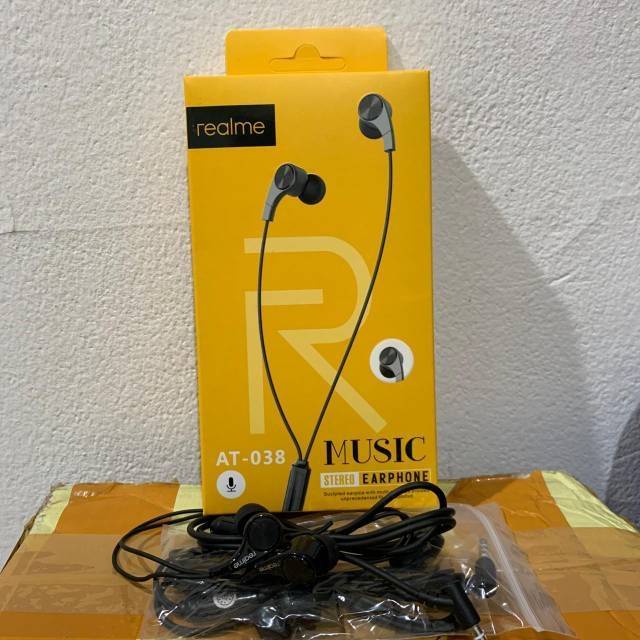 Headset REALME AT-038 Handsfree Earphone REALME AT-038 Extra Bass