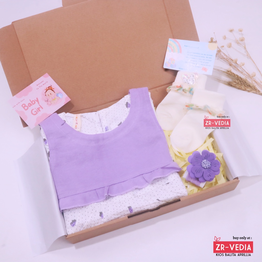 [ADORABLE] Hampers Baby Girl 0-30 Bulan / Kado Lahiran Bayi Perempuan Bulan Hadiah New Born Gift Dress