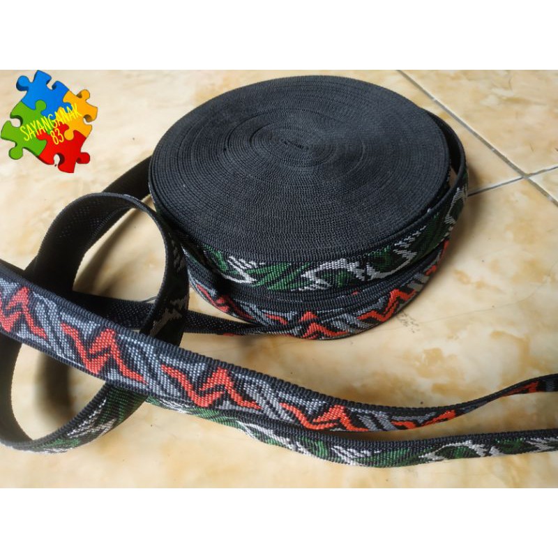 tali webbing double tubular bisban motif 2,5cm