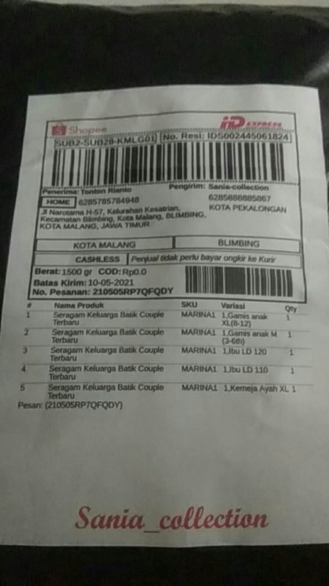 Seragam Keluarga Batik Couple Terbaru