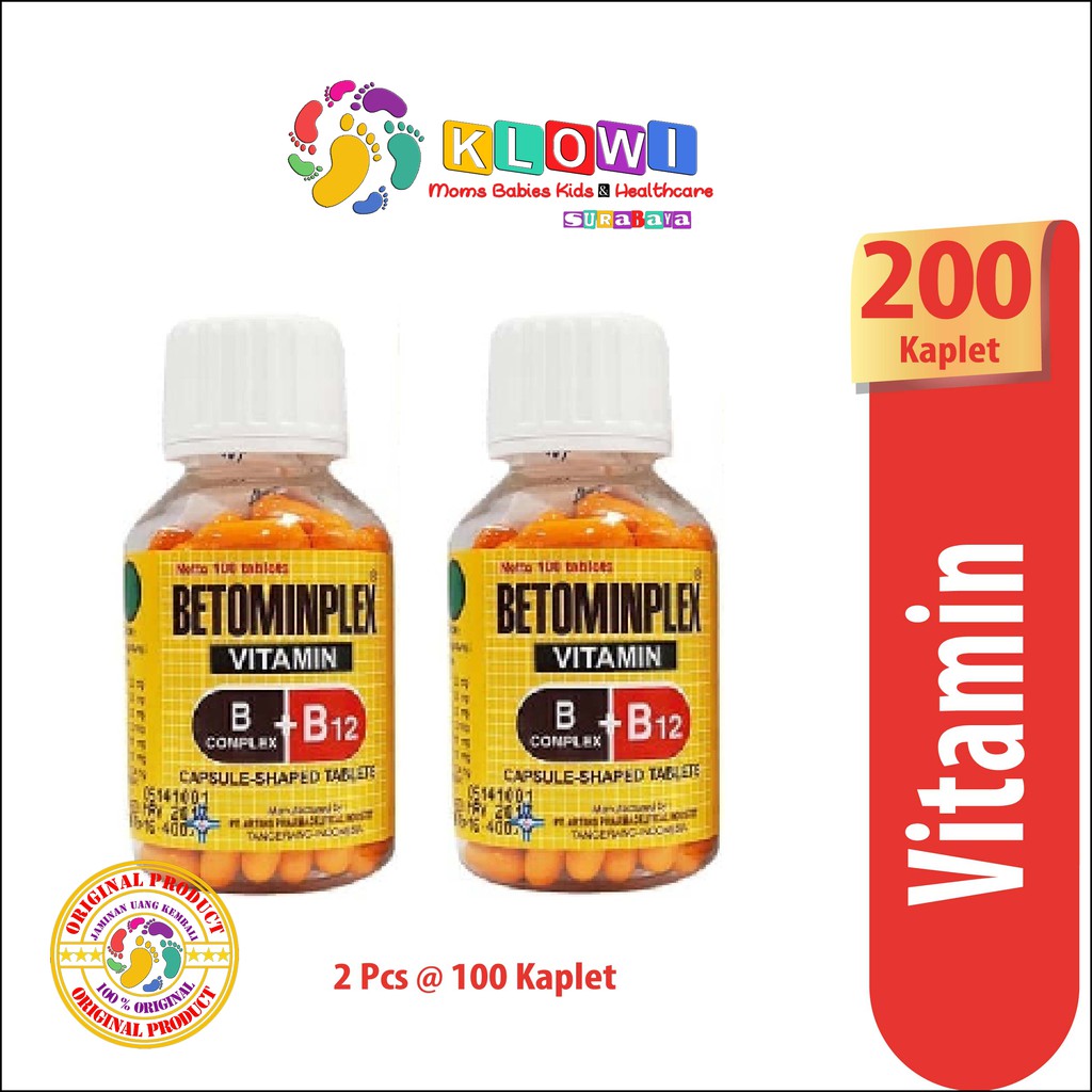 ( 2 Botol ) Betominplex Kaplet Vitamin B Kompleks dan Vitamin B12