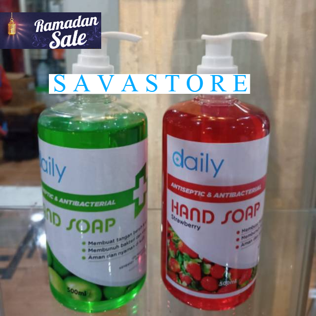 SABUN CUCI TANGAN CAIR DAILY HAND SOAP 500ML PUMP ANTI VIRUS  - ECER &amp; GROSIR [TERLARIS]