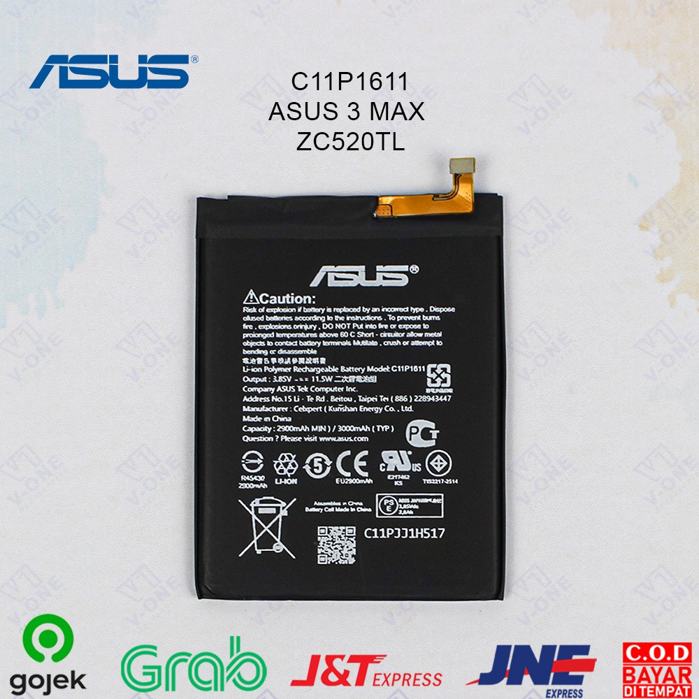 BATREI BATTERY ORIGINAL C11P1611 ASUS 3 MAX ZC520TL - PPL