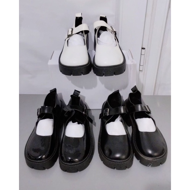 1966 Sepatu Oxfords Wanita Import Mary Jane Sepatu Docmart Korean Murah Loafers Kekinian