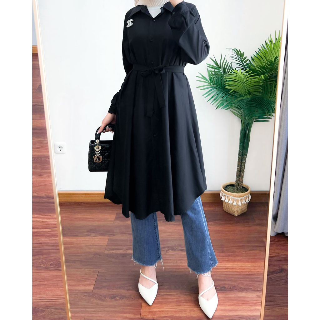 NEW- Salma Tunik JUMBO LD 120 / ATASAN WANITA BAHAN ADEM RAYON / TUNIK TERBARU / ATASAN TUNIK TERMURAH / TUNIK POLOS  / Kemeja Atasan Wanita OVERSIZE Lengan Panjang Bahan Cotton Crinkle