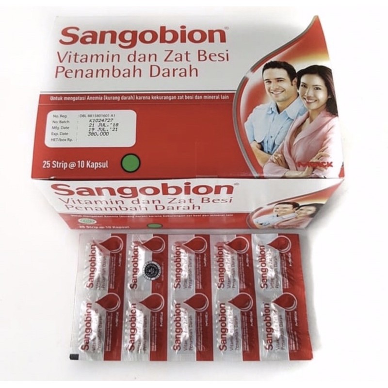 Sangobion strip 10 tablet ( multivitamin penambah darah )