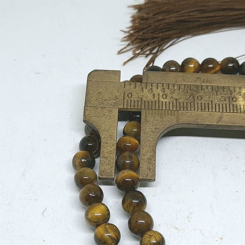 TASBIH BATU NATURAL TIGER EYE SPAH 6MM 99BUTIR ORIGINAL