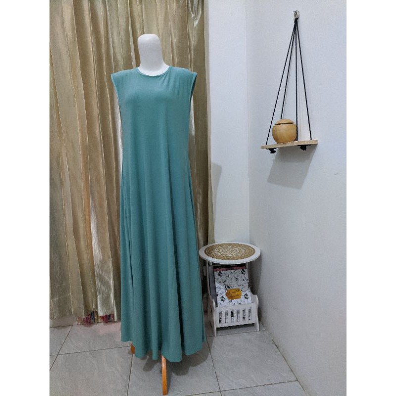 Gamis Lekbong (tanpa lengan) warna HIJAU MINT (wardah)