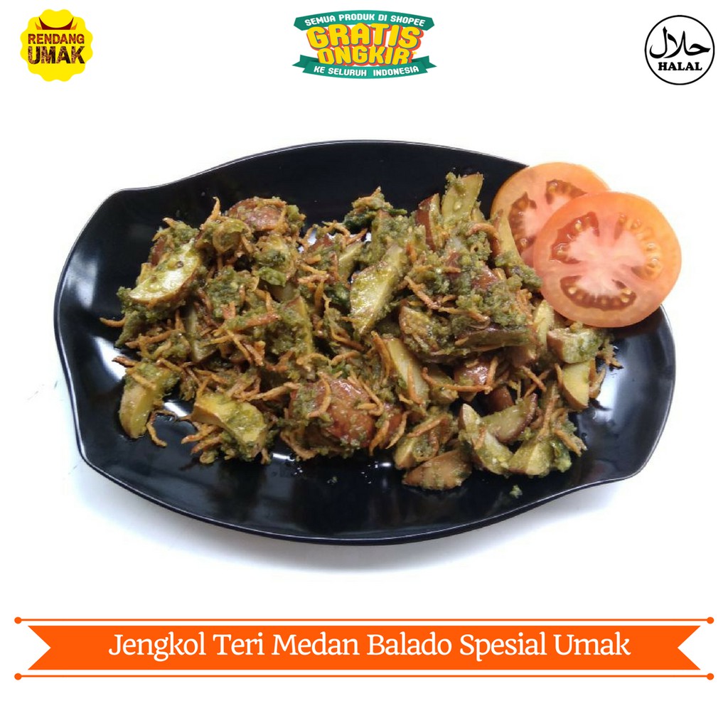 

500 gr Balado Merah / Hijau / Ijo Jengkol Teri Medan Umak yang Super Maknyus Free Ongkir