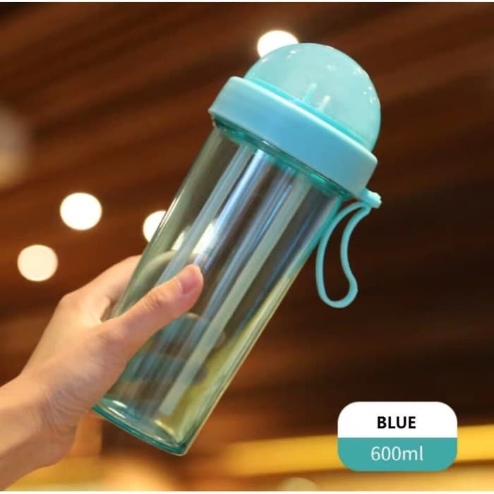 Botol Minum Dua Sisi Dual Use Sedotan Duet Couple Bottle Travel 600 ML